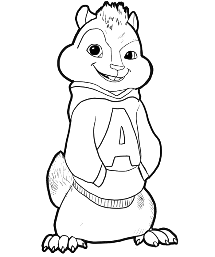 Smile Alvin The Chipmunks Coloring Pages - Chipmunks Coloring