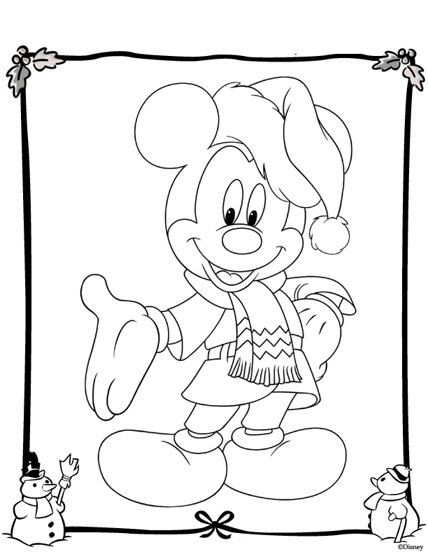 Disney Mickey Mouse Christmas Coloring Pages #13 | Disney Coloring