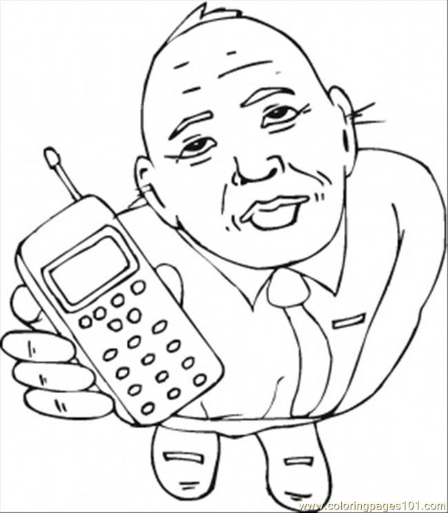 Coloring Pages Take The Cell Phone (Technology > Telecom) - free
