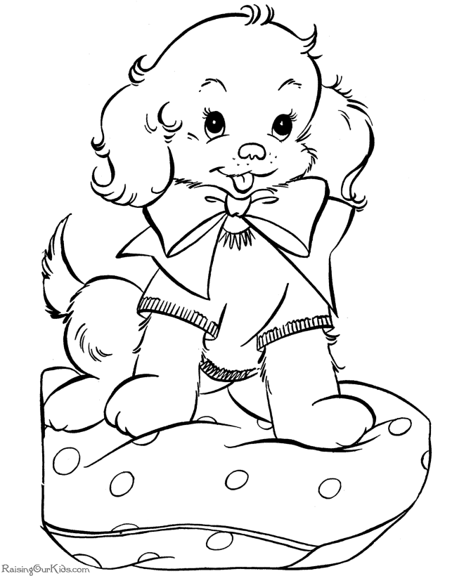 A Puppy for Christmas coloring pages Free Printable HolidayFree