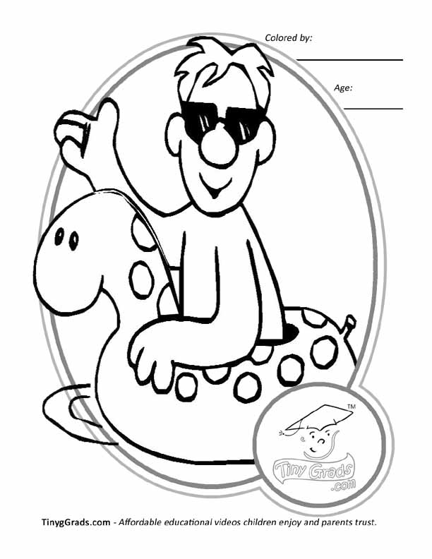 baby boy swimming Colouring Pages