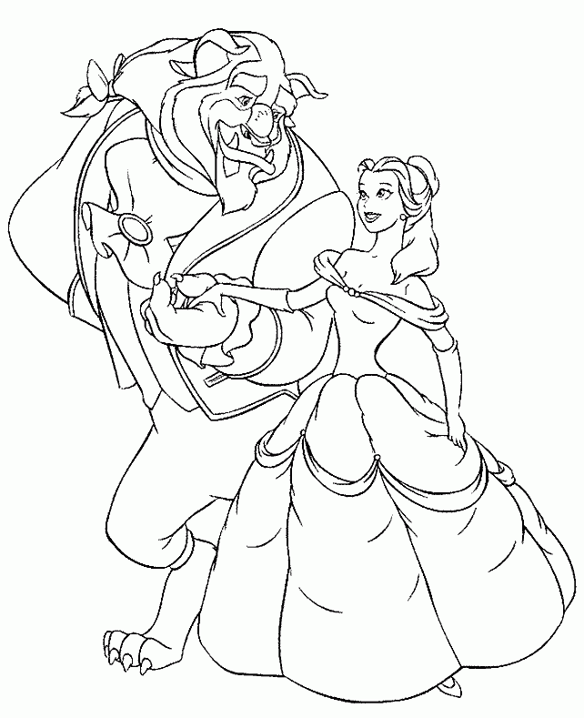Beauty And The Beast Coloring Pages Printable - Beauty And The