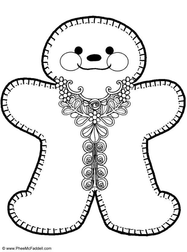 gingerbread man coloring pages 5 619x832 | Colouring