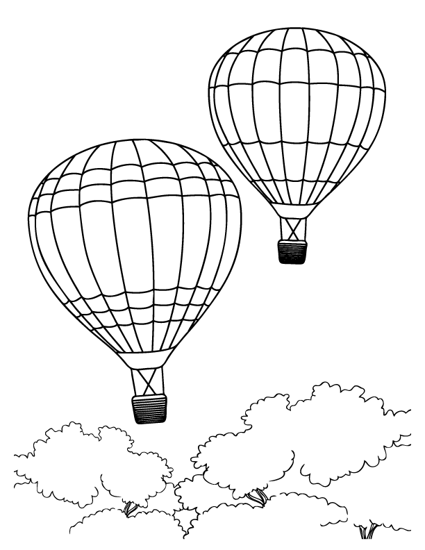 colorwithfun.com - Air Balloon Coloring Page