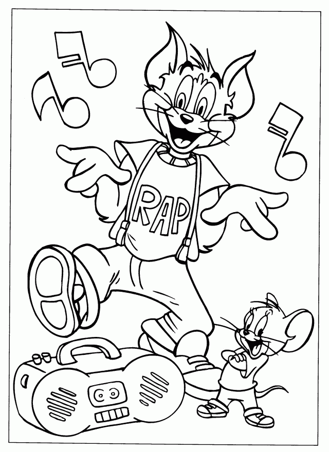 Tom And Jerry Music Coloring Pages For Kids Coloring Pages 190760