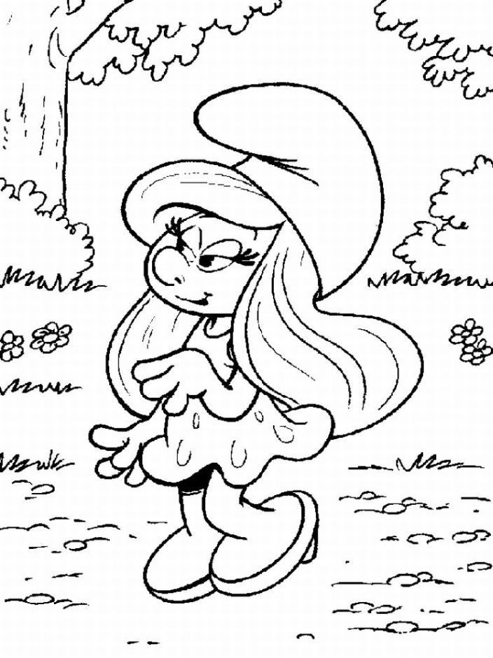Colouring Pages For Kids Smurfs