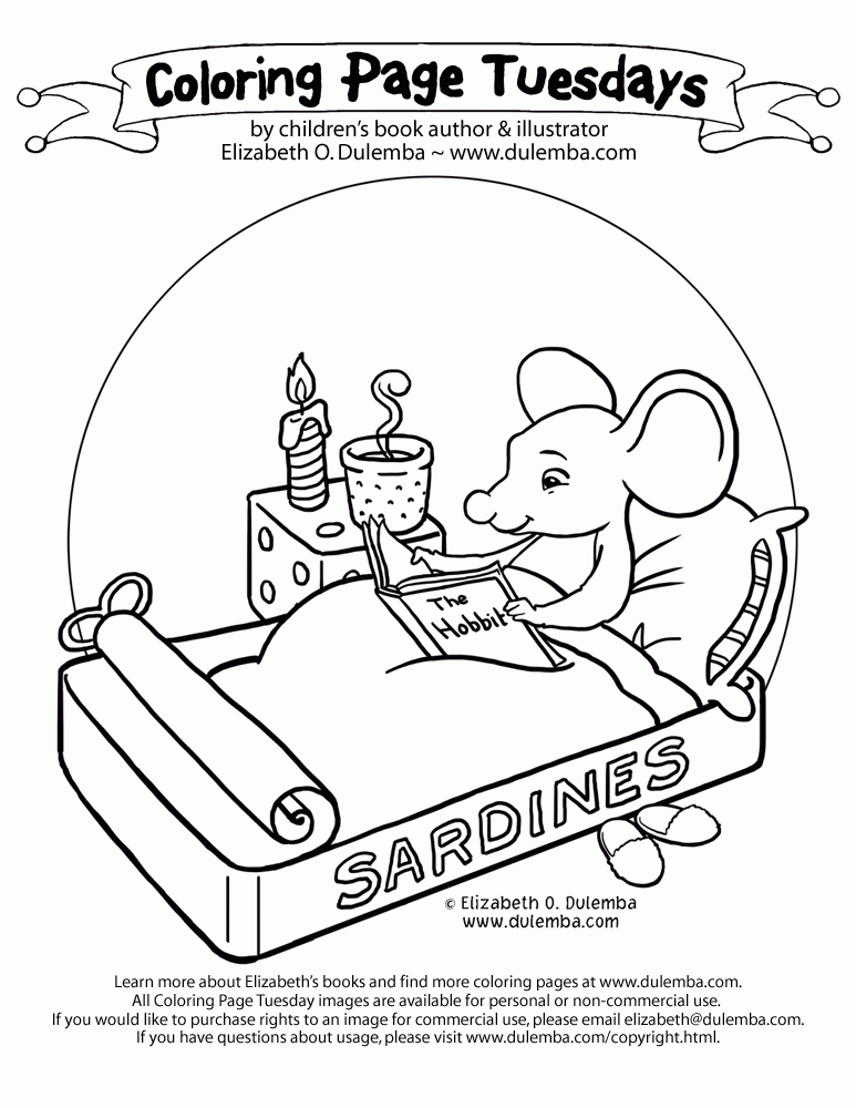 dulemba: Coloring Page Tuesday! - Hobbit Mouse