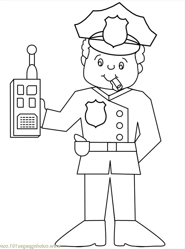 Police Officer Hat Coloring Page - Police Coloring Pages : iKids