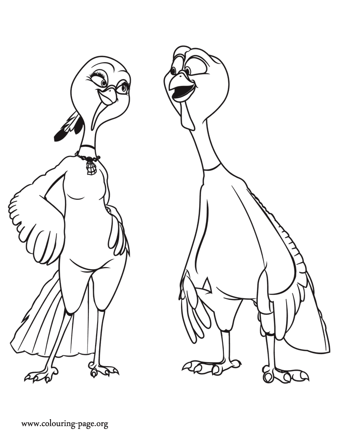Free Birds - Reggie and Jenny coloring page