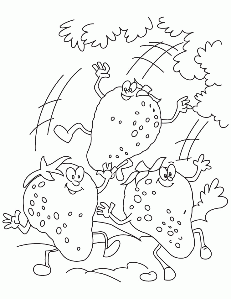 Strawberry in garden coloring pages | Download Free Strawberry in
