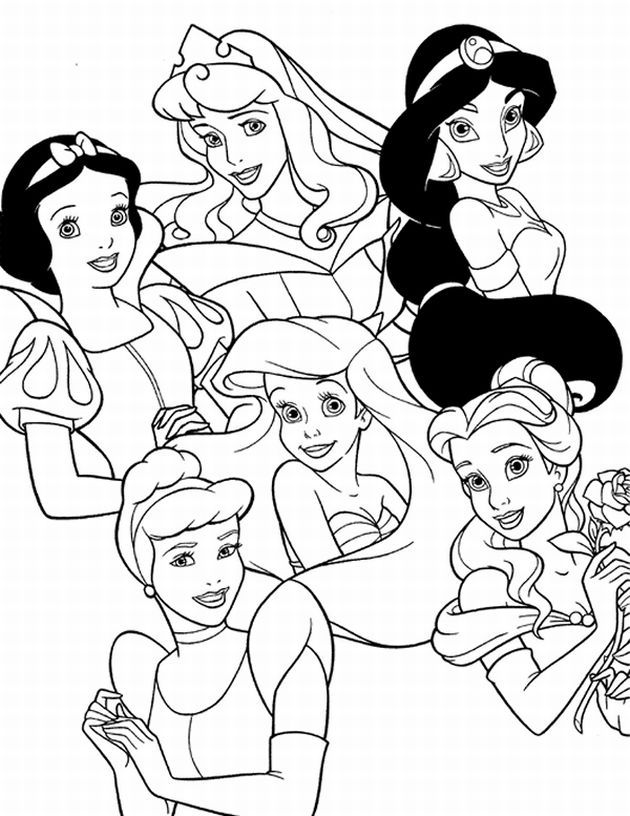 princess colouring pages