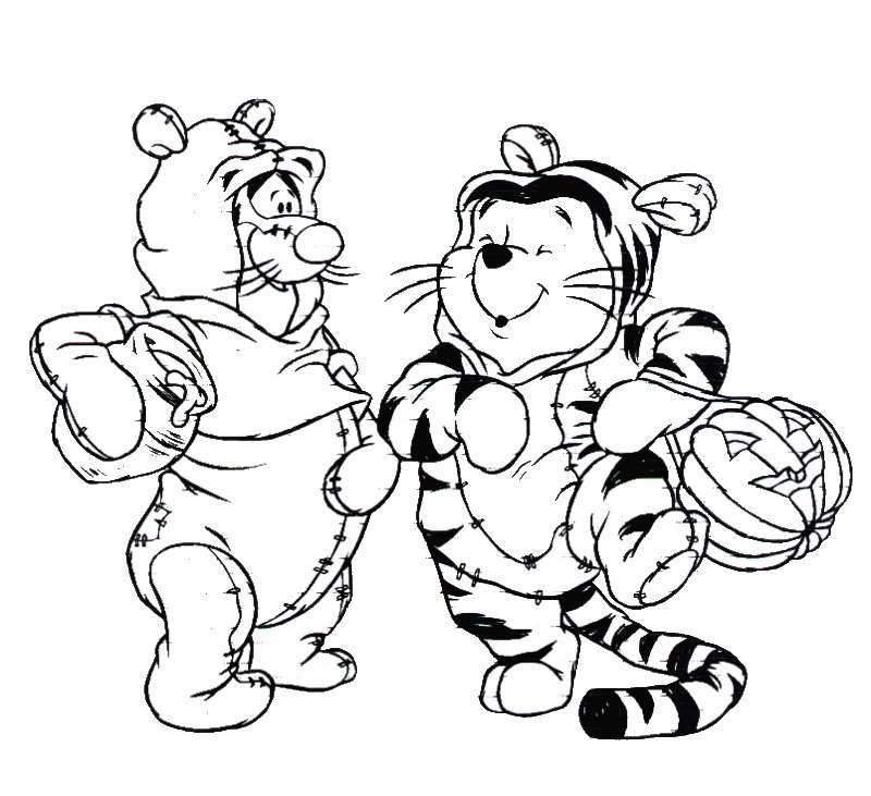 pooh friends fall Colouring Pages
