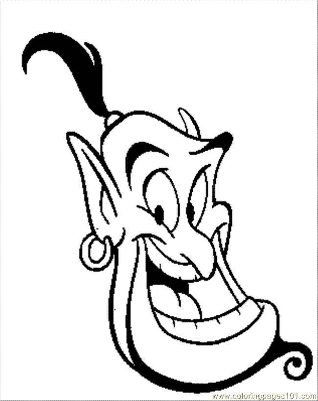 Coloring Pages Genie2 (Cartoons > Aladdin) - free printable