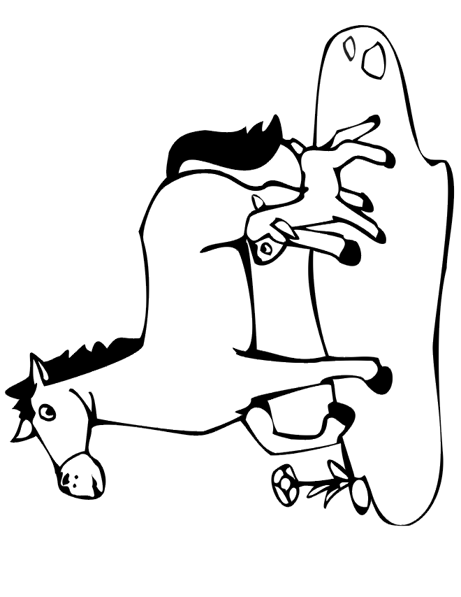 Horse Coloring Page | Horse & Lamb