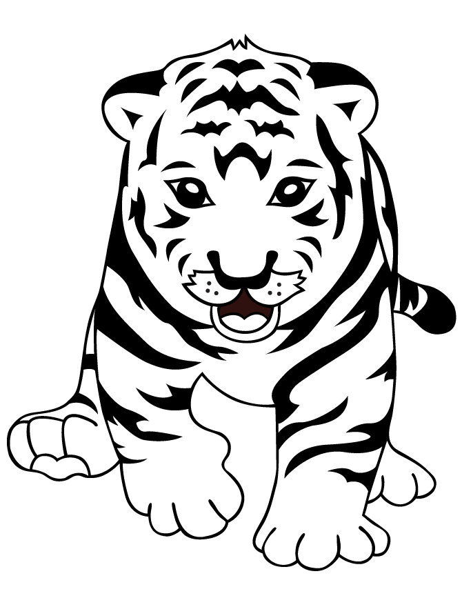 Cute Baby Tiger Coloring Pages for kids | Great Coloring Pages