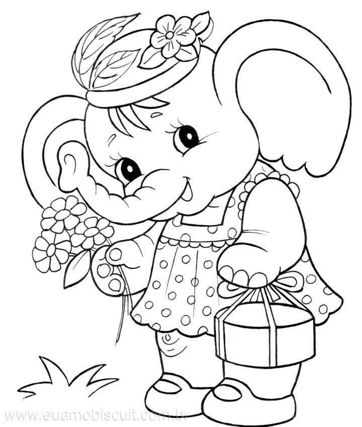 elephant coloring page | Shrink It Shrinky Dink
