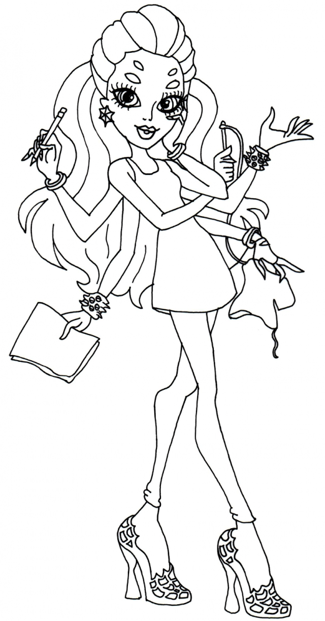 Frankie Stein Monster High Coloring Page Free Printable Coloring