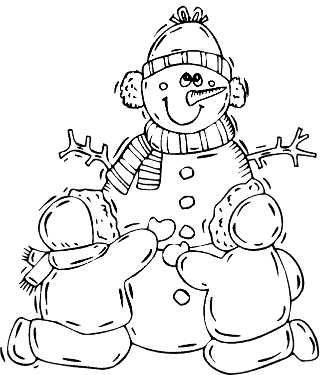 Kids Under 7: Snowman coloring pages for kids