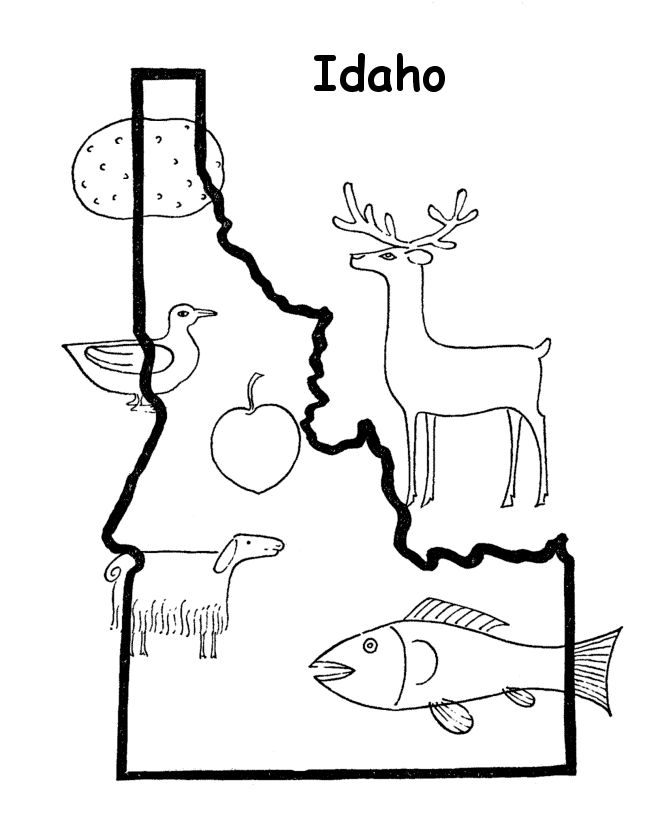 Idaho State outline Coloring Page | Travel