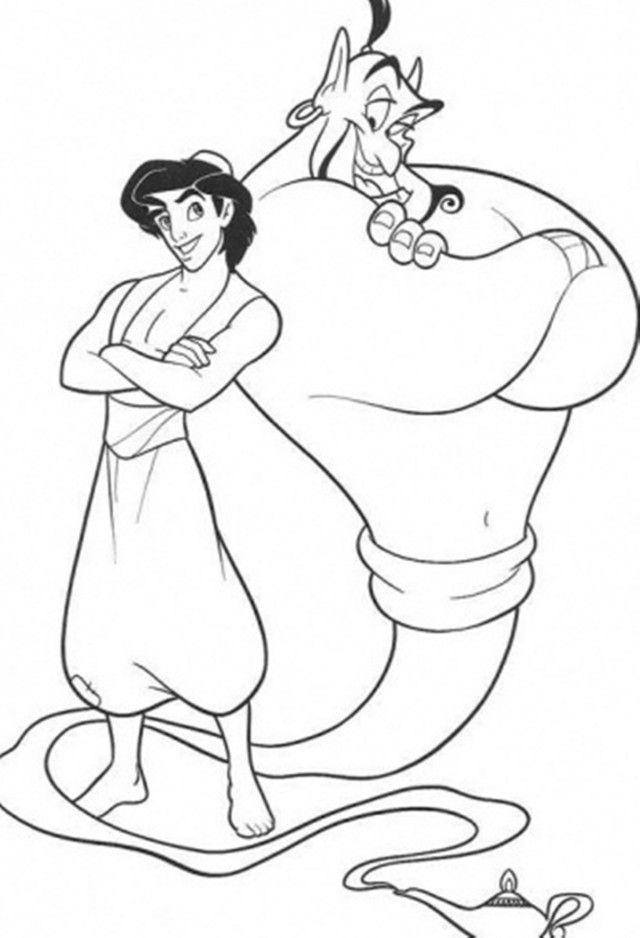 Download Genie And Aladdin Coloring Pages Free Disney Or Print