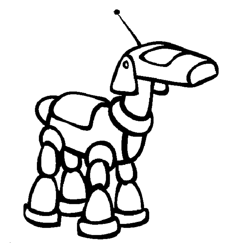 Robot Coloring Pages : Robot Dog Coloring Pages For Kindergarten