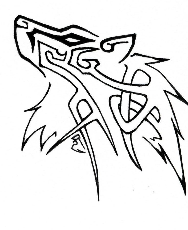 Tribal Wolf Coloring Pages