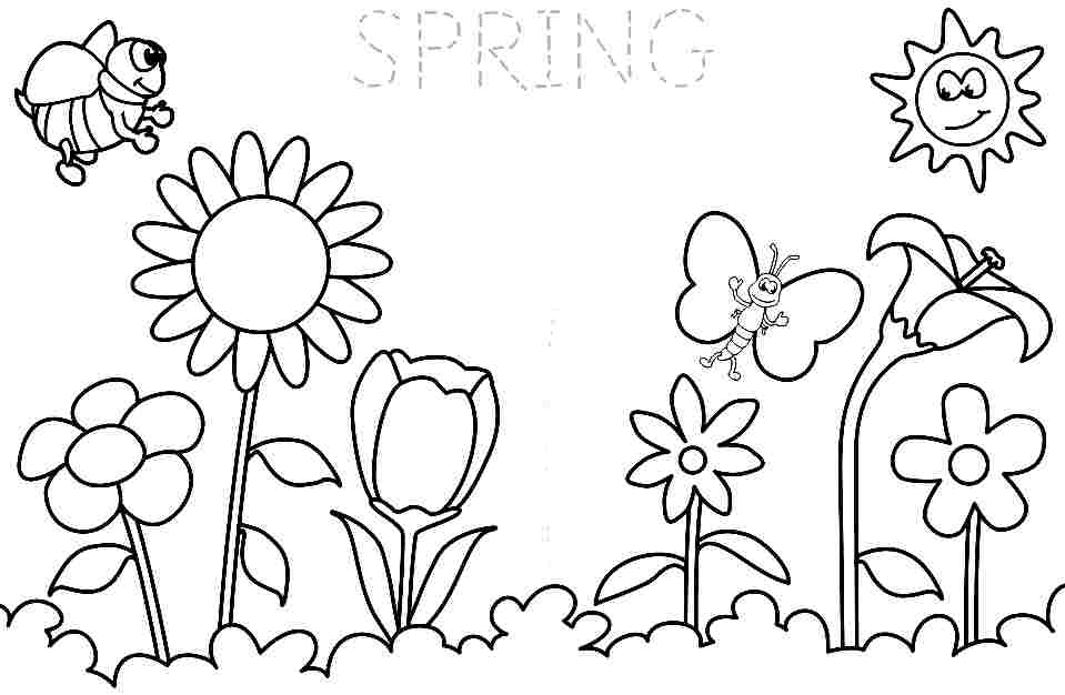 Spring Season Coloring Pages Free For Boys & Girls - #
