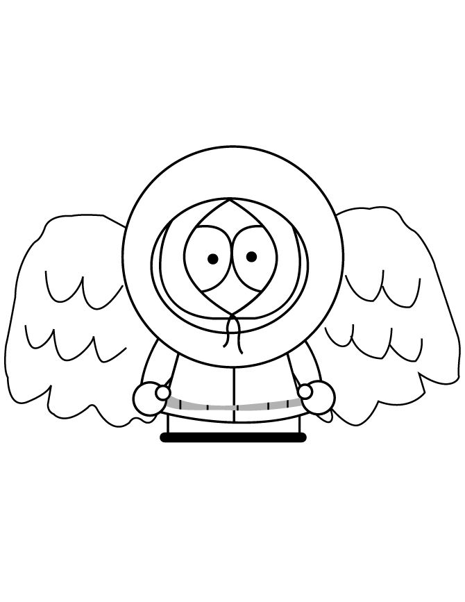 South Park Kenny With Angel Wings Coloring Page | Free Printable