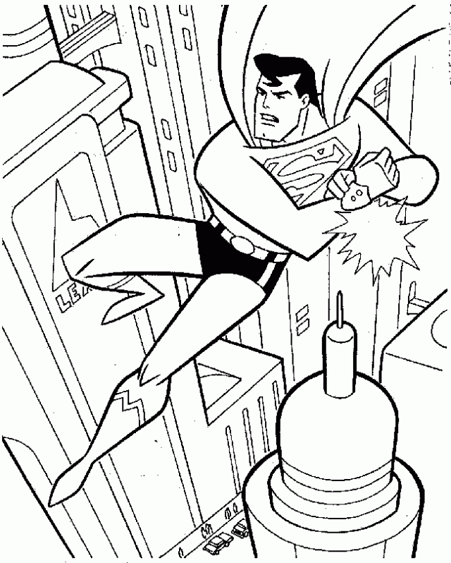 fight the evil Superman Coloring Pages for kids | Great Coloring Pages