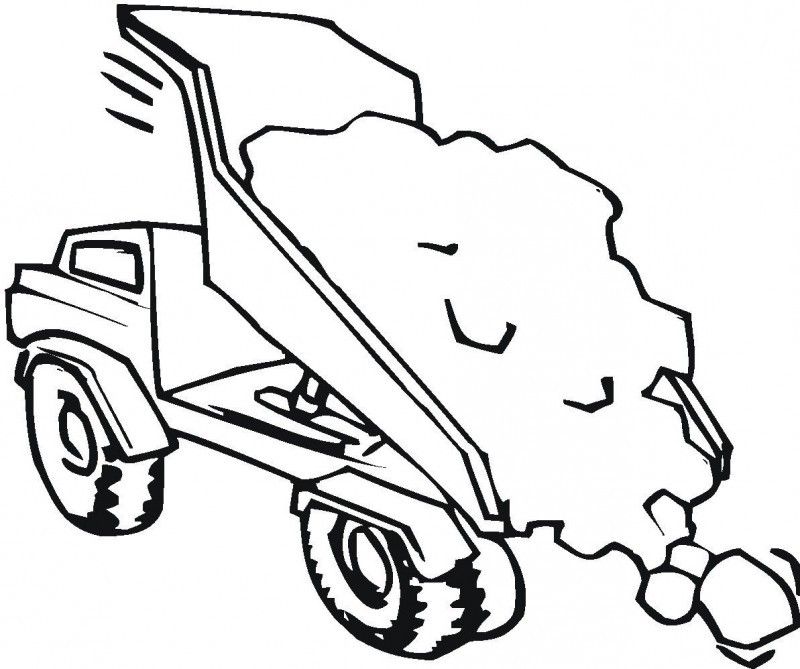 Tipper Truck Full Od Sand Coloring For Kids - Kids Colouring Pages
