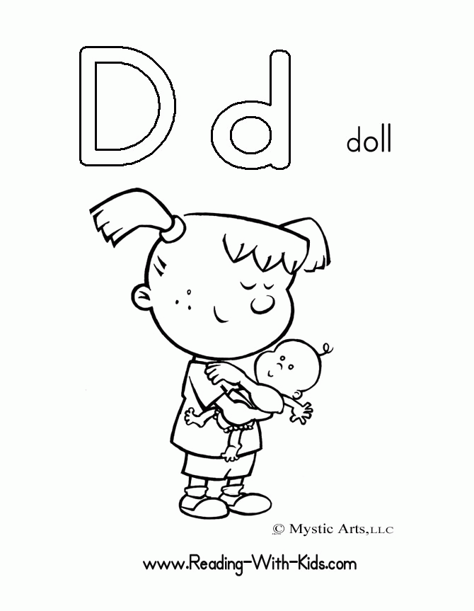 letter D (doll) for girls | Coloring Pages