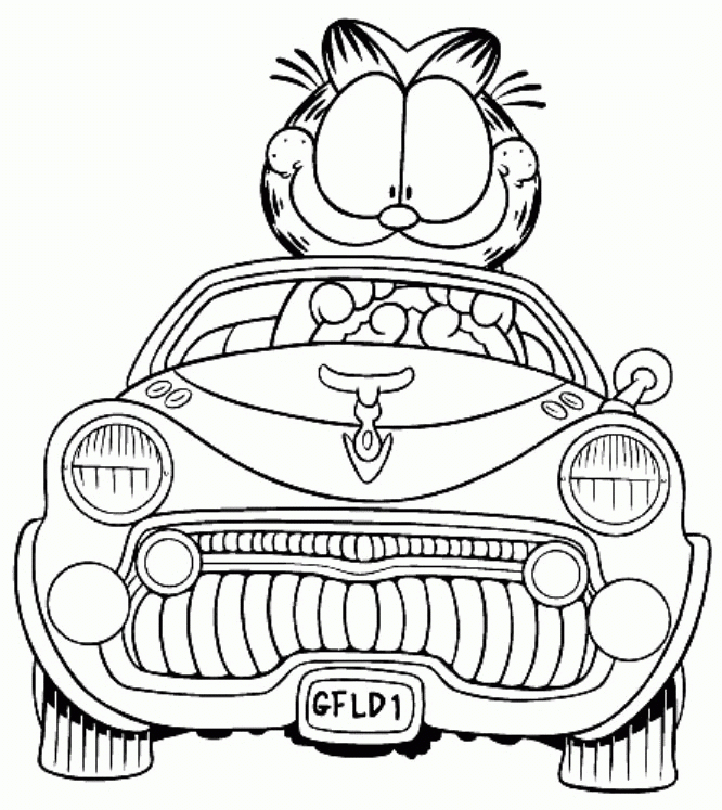 Drawn Heroes | Garfield Coloring pages