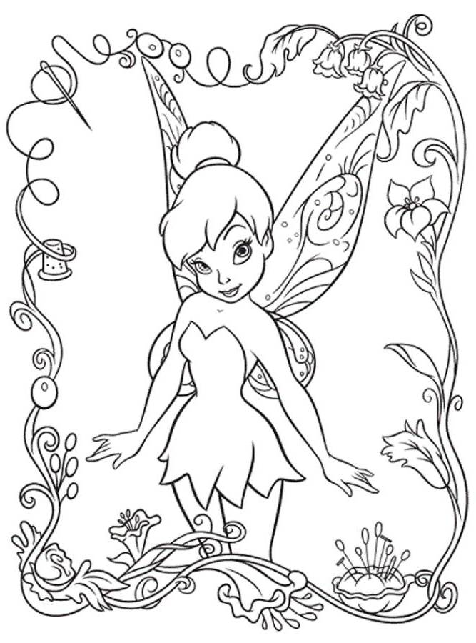 Print Beautifull Tinkerbell Coloring Pages or Download Beautifull