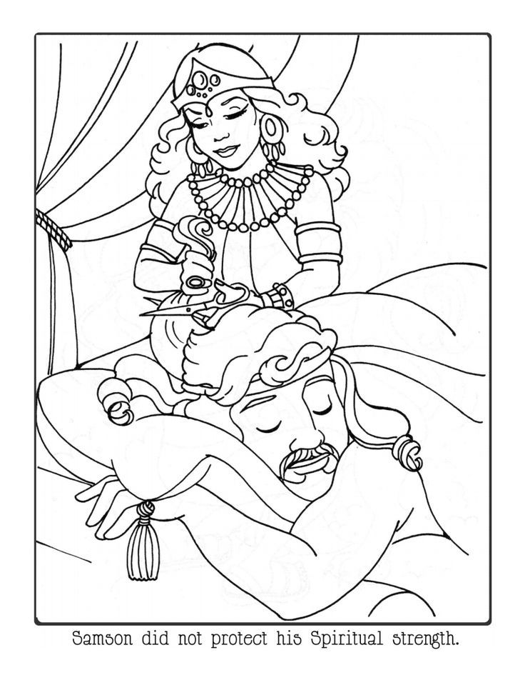 Samson & Delilah.pdf color page | Bible - Coloring pages