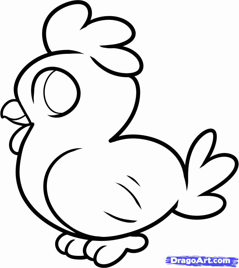 How to Draw a Chicken for Kids, Step by Step, Animals For Kids