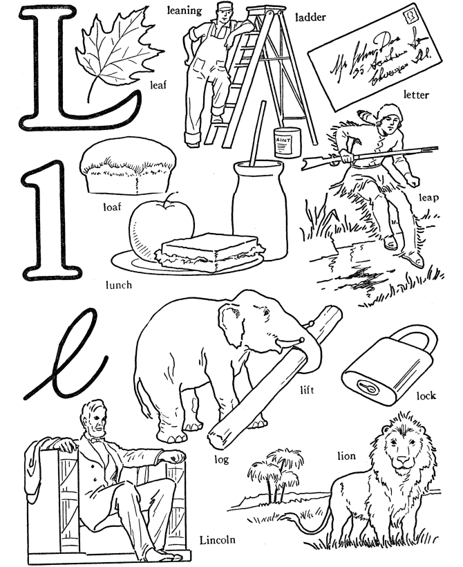 ABC Words Coloring Pages – Letter L – Lincoln | Free Coloring Pages