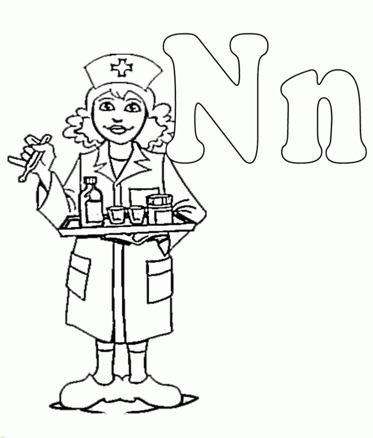 N For Nurse Coloring Pages - Activity Coloring Coloring Pages