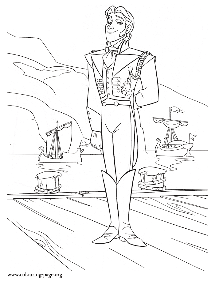 Frozen - Hans, a prince from the Southern Isles coloring page