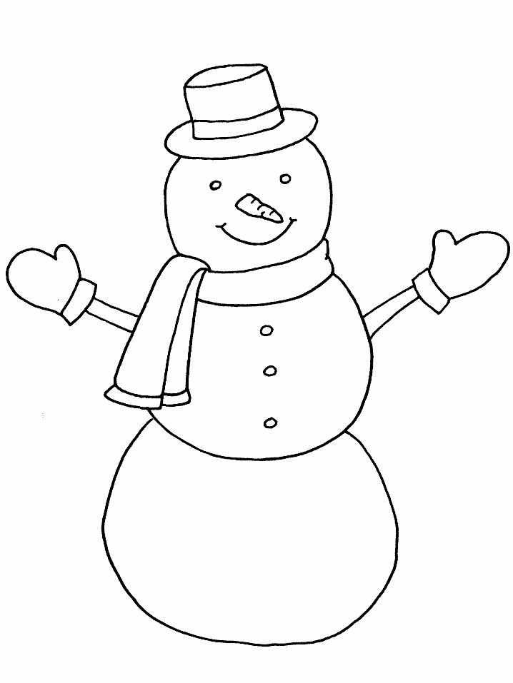 Printable Snowman5 Winter Coloring Pages 