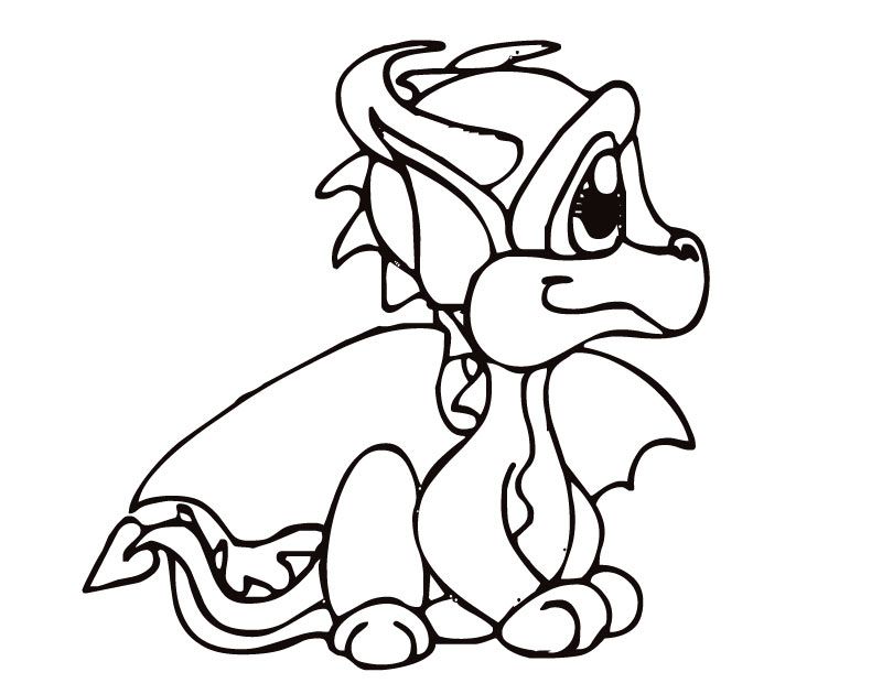 Animal Coloring How To Draw A Cartoon Dragon, Step By Step