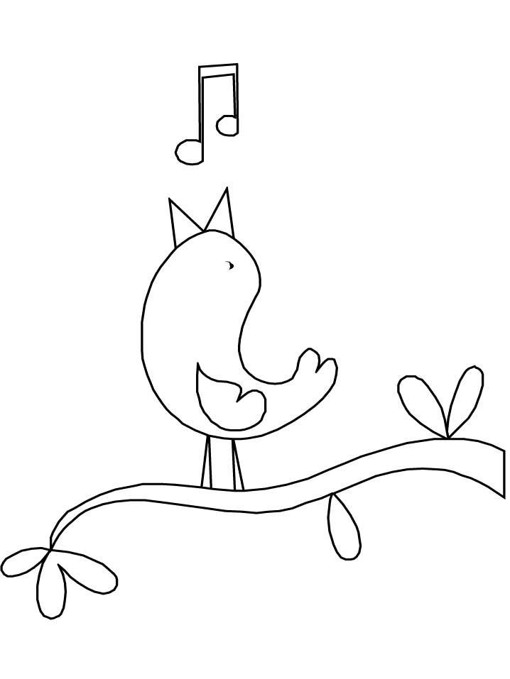 Printable Birds Sing Animals Coloring Pages 
