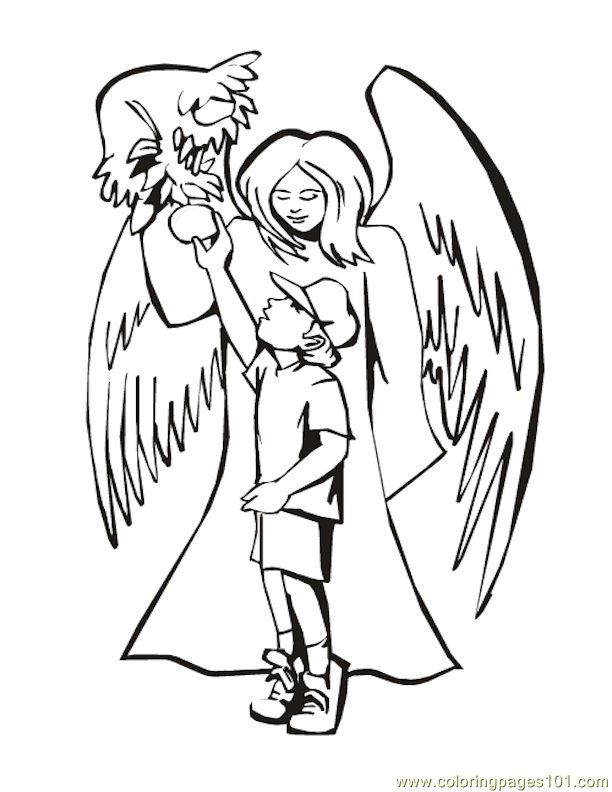 Coloring Pages 001 Angels 1 (Other > Religions) - free printable