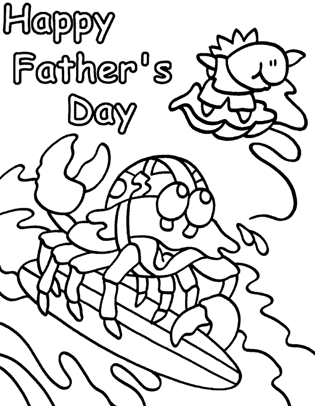 father day crab coloring sheet | Kids Cute Coloring Pages