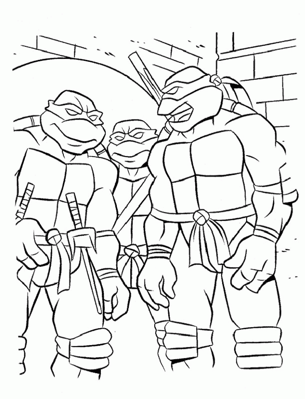 Teenage Mutant Ninja Turtles Coloring Pages : The Three Ninja