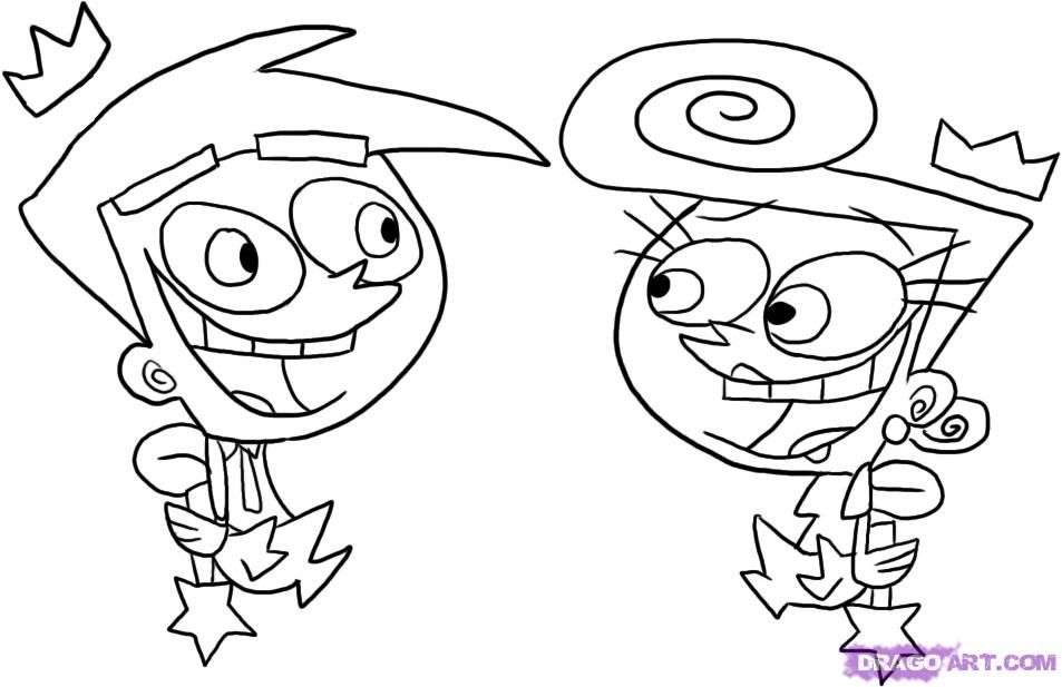 How to Draw Wanda and Cosmo, Step by Step, Nickelodeon Characters