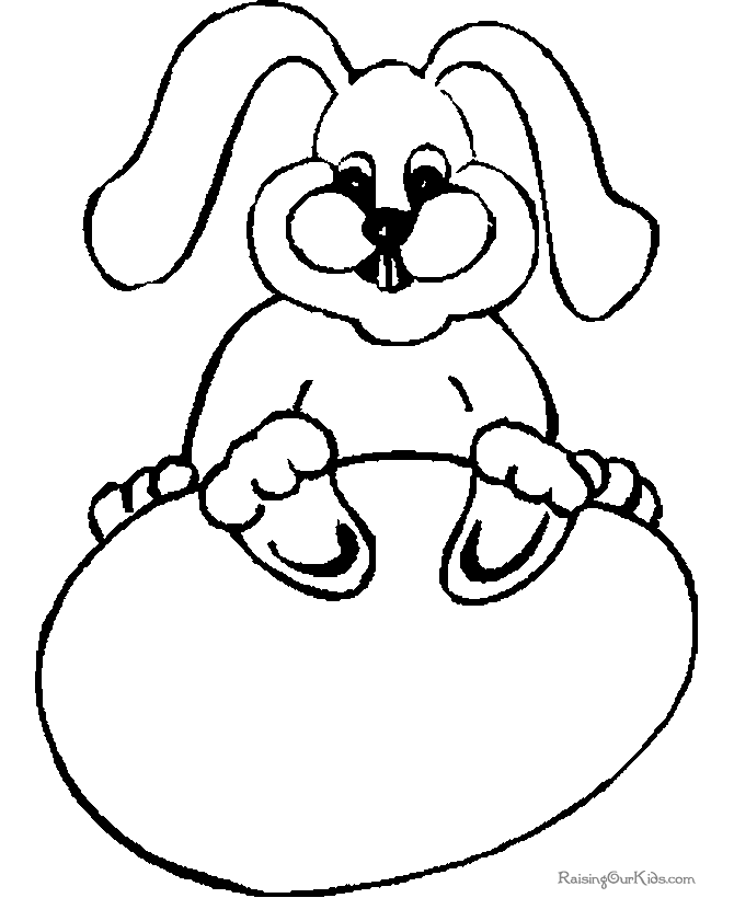 Easter Egg and Bunny Coloring Page for Preschool