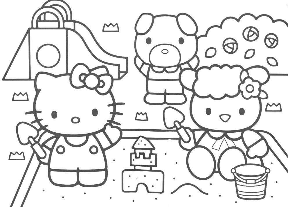 Print Hello Kitty And Friends Sand Castle Coloring Pages Or
