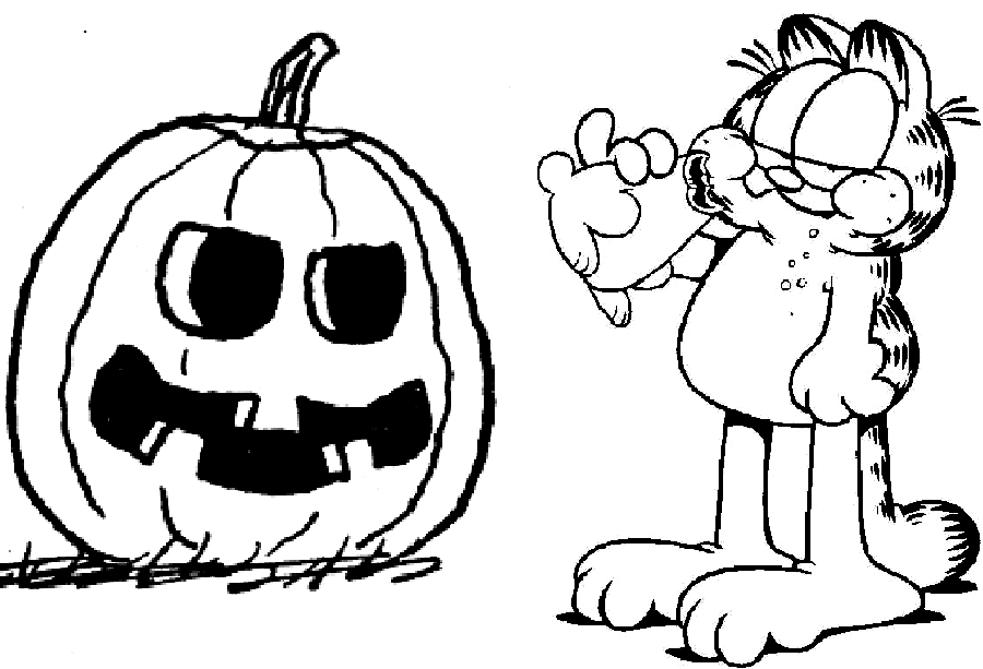 Garfield+halooween+coloring+