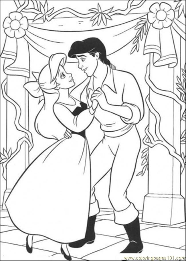 Prince Eric And Ariel Was Dancing Coloring Pages - Disney Coloring