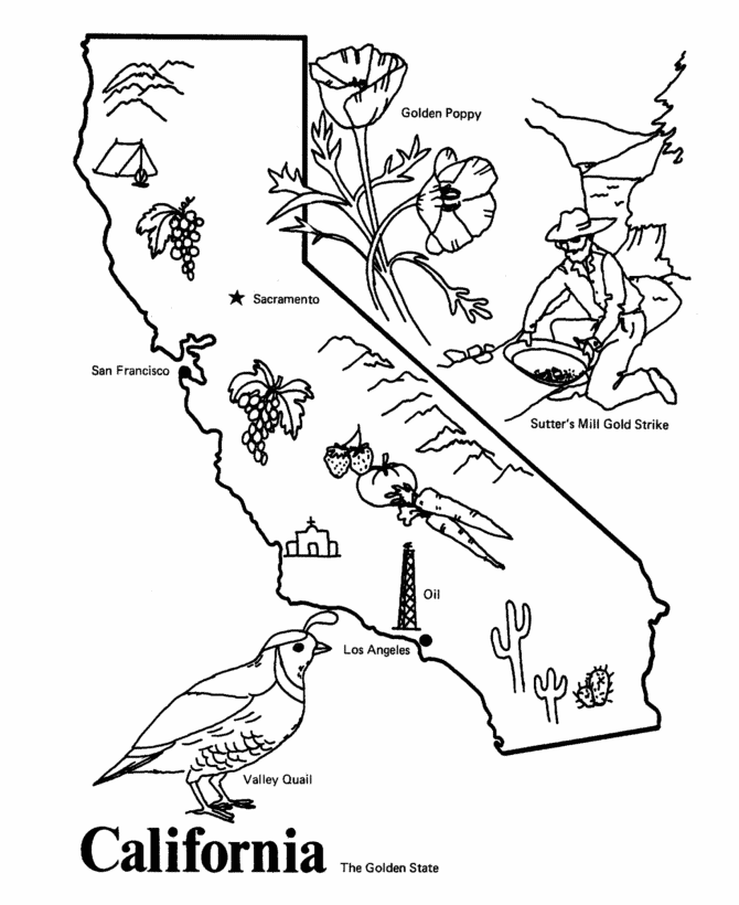California State outline Coloring Page | homeschool